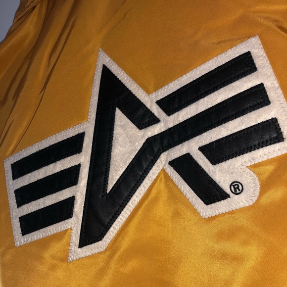 Alpha Industries Yellow Bomber Jacket - Picture 3 of 3
